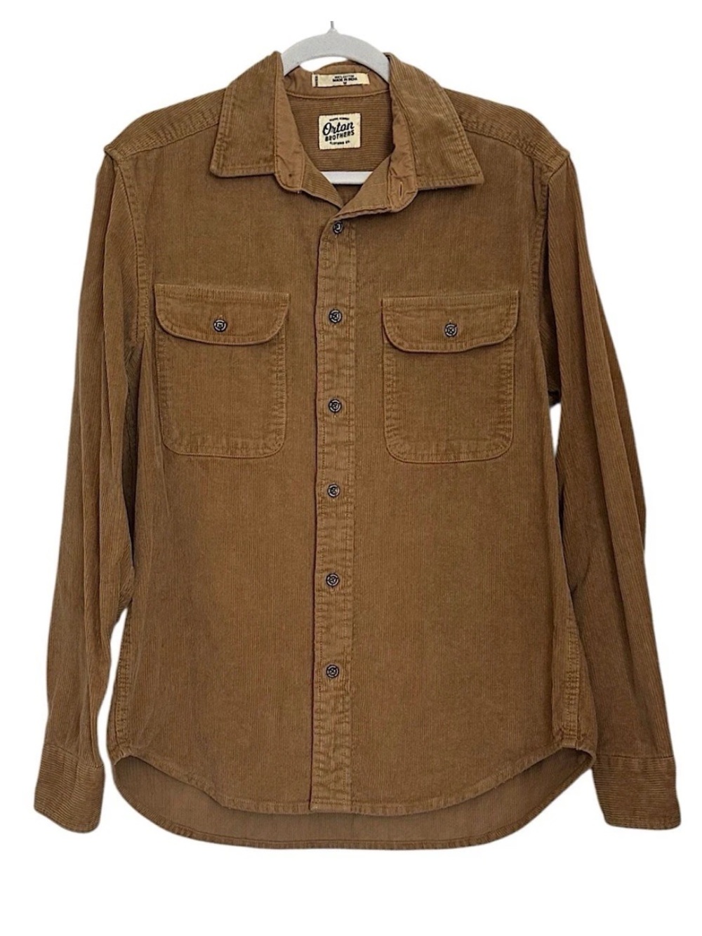 Vintage Ortan Brothers Men’s Corduroy Shirt Long Sleeve Retro 90’s Size M Tan